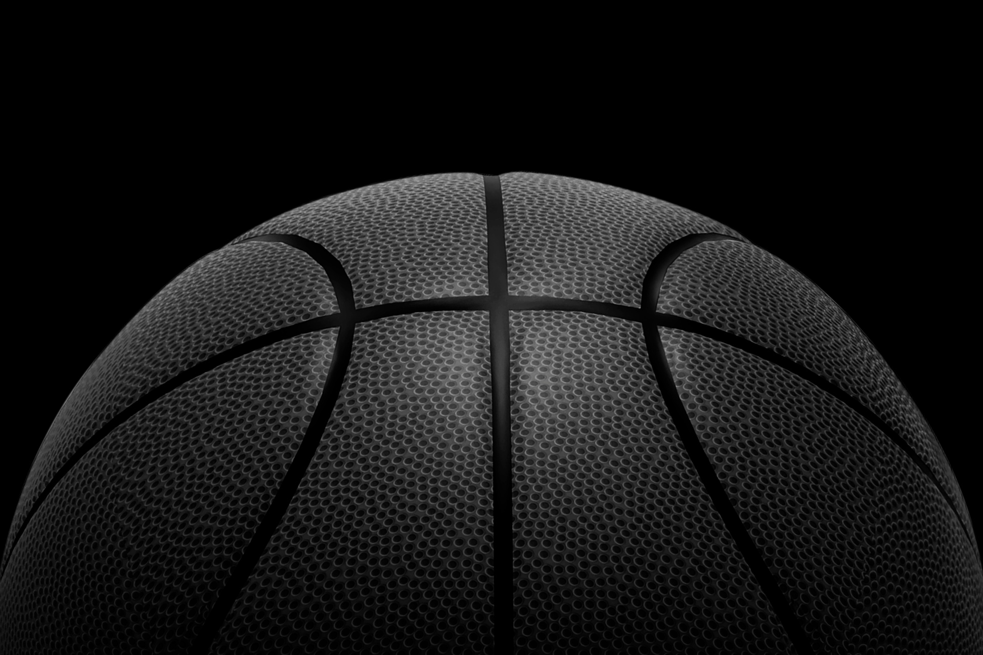 Closeup detail of basketball ball texture background. 3d ren